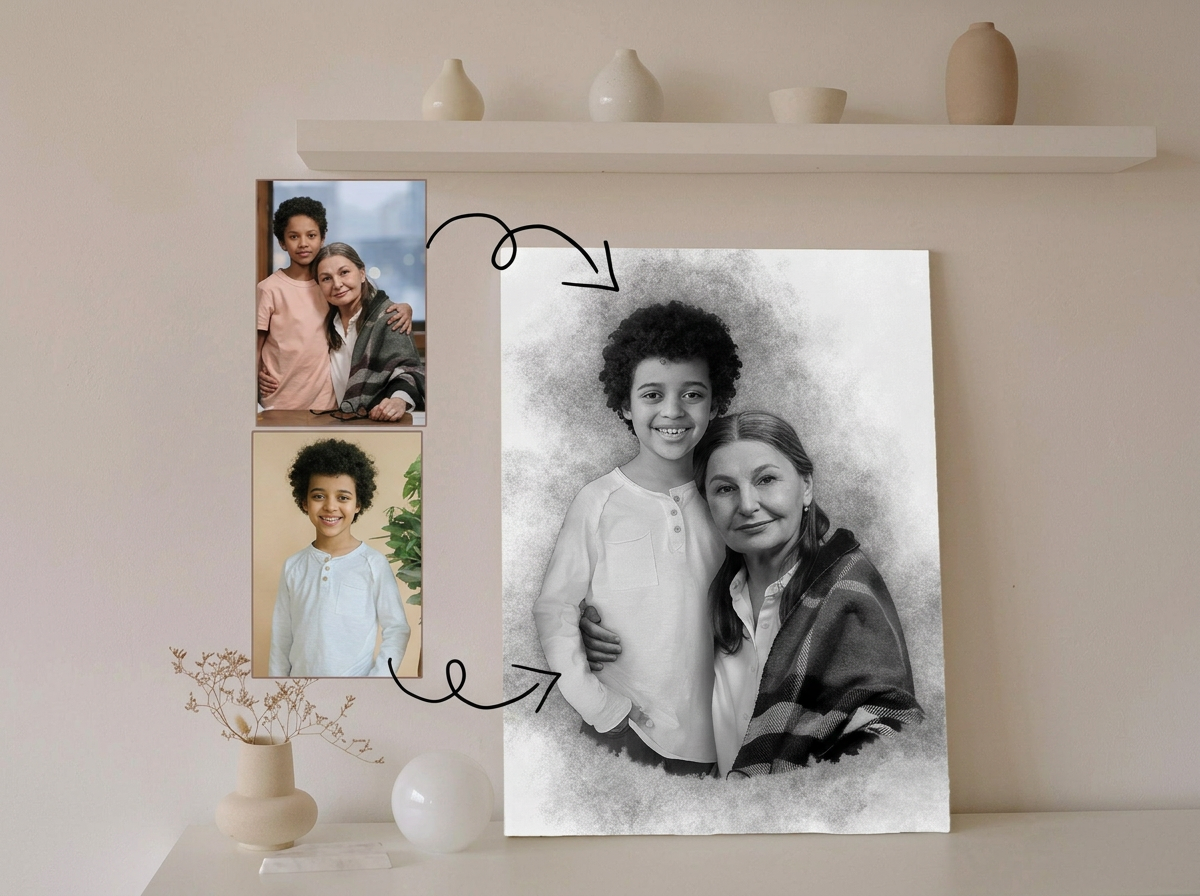 Memorial portrait example